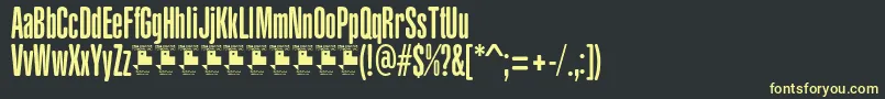 フォントYacarenaUltraPersonalUse – 黒い背景に黄色の文字