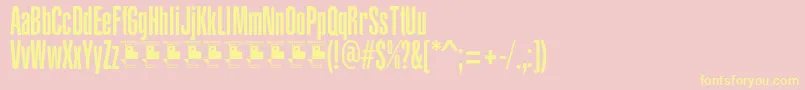 YacarenaUltraPersonalUse-fontti – keltaiset fontit vaaleanpunaisella taustalla