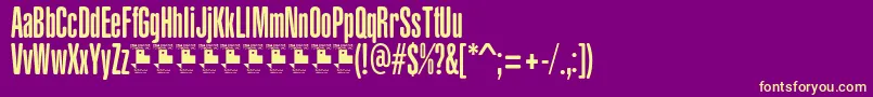 YacarenaUltraPersonalUse-fontti – keltaiset fontit violetilla taustalla