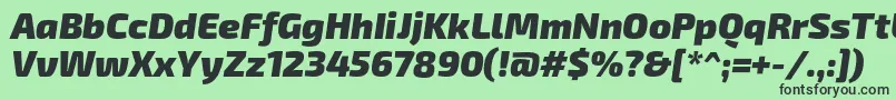 Exo2.0Blackitalic Font – Black Fonts on Green Background