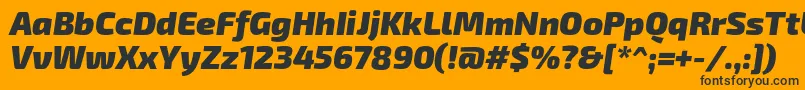 フォントExo2.0Blackitalic – 黒い文字のオレンジの背景