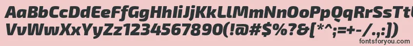 Fonte Exo2.0Blackitalic – fontes pretas em um fundo rosa