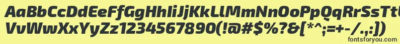 Exo2.0Blackitalic-fontti – mustat fontit keltaisella taustalla