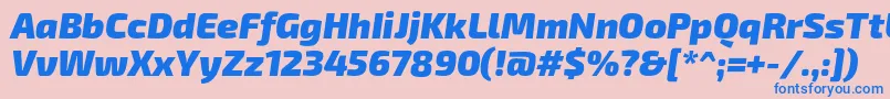 フォントExo2.0Blackitalic – ピンクの背景に青い文字