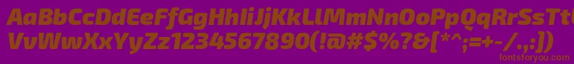 Exo2.0Blackitalic-fontti – ruskeat fontit violetilla taustalla