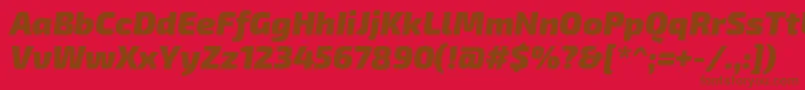 Exo2.0Blackitalic-fontti – ruskeat fontit punaisella taustalla