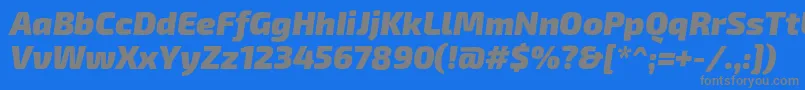 Czcionka Exo2.0Blackitalic – szare czcionki na niebieskim tle