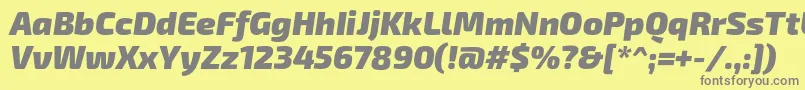 フォントExo2.0Blackitalic – 黄色の背景に灰色の文字