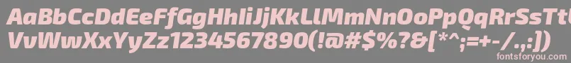 フォントExo2.0Blackitalic – 灰色の背景にピンクのフォント