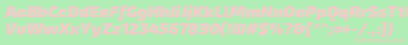 Exo2.0Blackitalic-fontti – vaaleanpunaiset fontit vihreällä taustalla