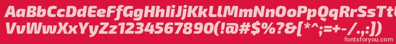 Exo2.0Blackitalic-Schriftart – Rosa Schriften auf rotem Hintergrund