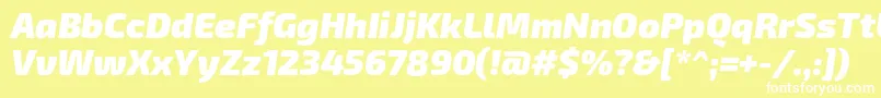 Шрифт Exo2.0Blackitalic – белые шрифты на жёлтом фоне