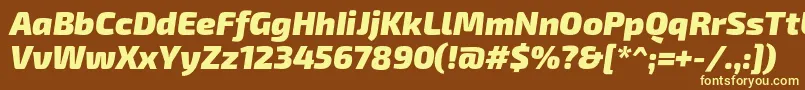 Шрифт Exo2.0Blackitalic – жёлтые шрифты на коричневом фоне