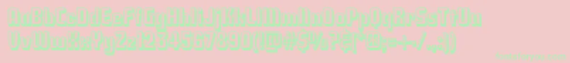 NationalDebt3D Font – Green Fonts on Pink Background