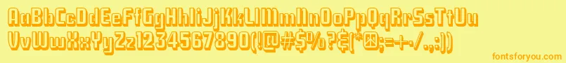 NationalDebt3D Font – Orange Fonts on Yellow Background