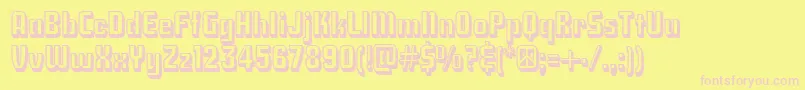 NationalDebt3D Font – Pink Fonts on Yellow Background