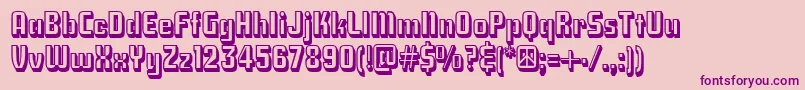 NationalDebt3D-Schriftart – Violette Schriften auf rosa Hintergrund