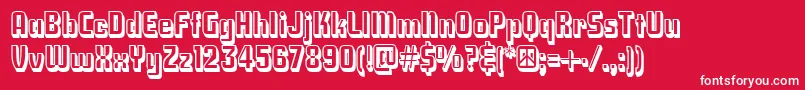 NationalDebt3D Font – White Fonts on Red Background