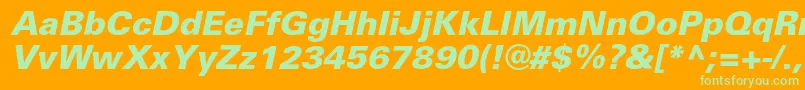 UniversblackcItalic Font – Green Fonts on Orange Background