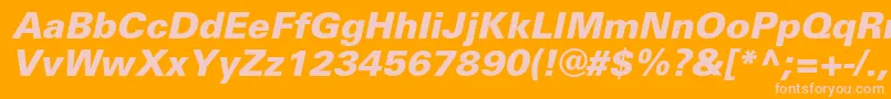 UniversblackcItalic-Schriftart – Rosa Schriften auf orangefarbenem Hintergrund