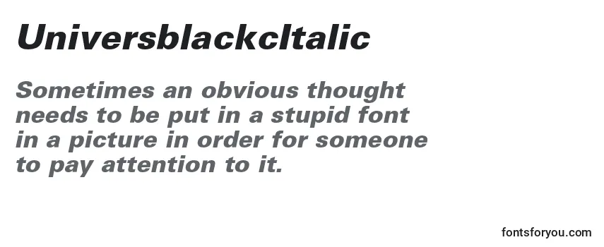 Review of the UniversblackcItalic Font