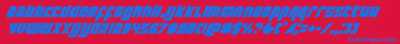 Exoplanetital Font – Blue Fonts on Red Background