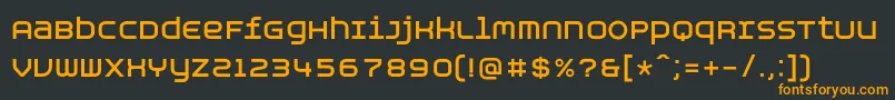 Fonte AspirinAdvancebold – fontes laranjas em um fundo preto