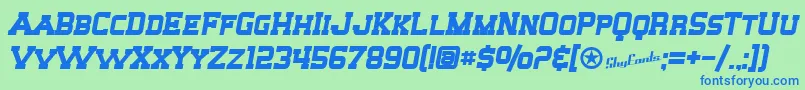 SfBigWhiskeyScBold Font – Blue Fonts on Green Background