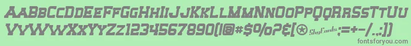 SfBigWhiskeyScBold-Schriftart – Graue Schriften auf grünem Hintergrund