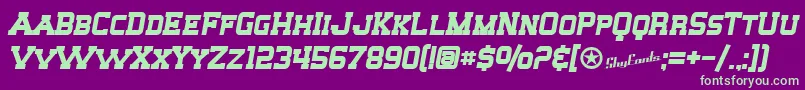 SfBigWhiskeyScBold Font – Green Fonts on Purple Background