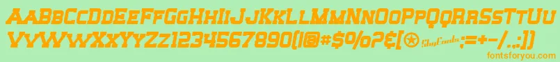 Police SfBigWhiskeyScBold – polices orange sur fond vert