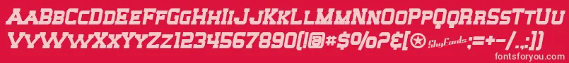 SfBigWhiskeyScBold-fontti – vaaleanpunaiset fontit punaisella taustalla