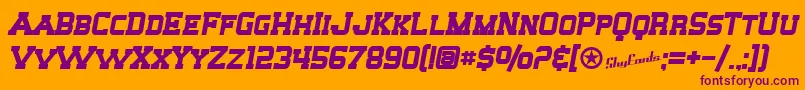 フォントSfBigWhiskeyScBold – オレンジの背景に紫のフォント