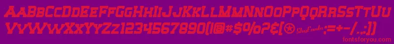 Fonte SfBigWhiskeyScBold – fontes vermelhas em um fundo violeta
