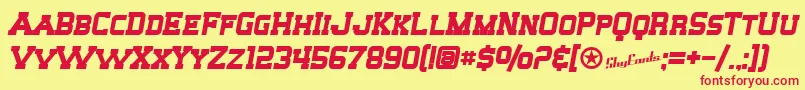 SfBigWhiskeyScBold Font – Red Fonts on Yellow Background