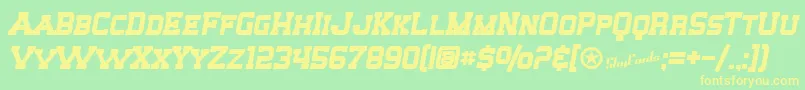 SfBigWhiskeyScBold-Schriftart – Gelbe Schriften auf grünem Hintergrund