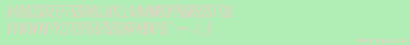 Alienleagueiiboldital Font – Pink Fonts on Green Background