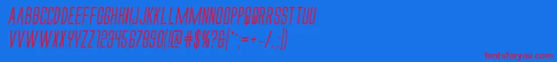 Alienleagueiiboldital-Schriftart – Rote Schriften auf blauem Hintergrund