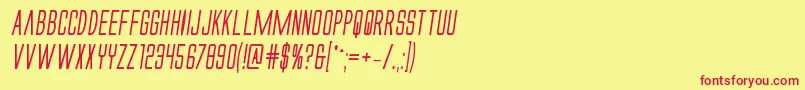 Alienleagueiiboldital Font – Red Fonts on Yellow Background