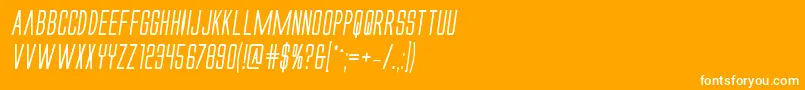 Alienleagueiiboldital-Schriftart – Weiße Schriften auf orangefarbenem Hintergrund