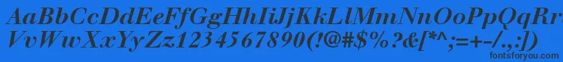 WalbaumLtBoldItalic Font – Black Fonts on Blue Background