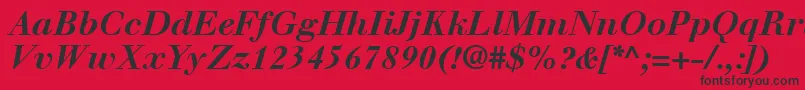 fuente WalbaumLtBoldItalic – Fuentes Negras Sobre Fondo Rojo