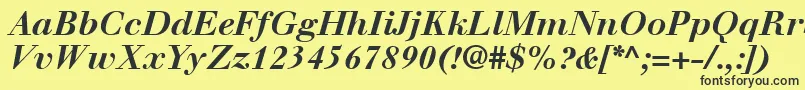WalbaumLtBoldItalic Font – Black Fonts on Yellow Background