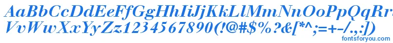 Czcionka WalbaumLtBoldItalic – niebieskie czcionki