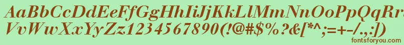 WalbaumLtBoldItalic Font – Brown Fonts on Green Background