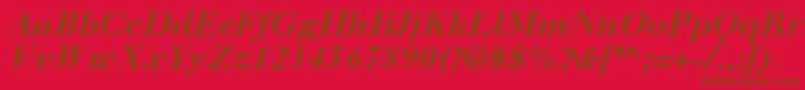 Fonte WalbaumLtBoldItalic – fontes marrons em um fundo vermelho