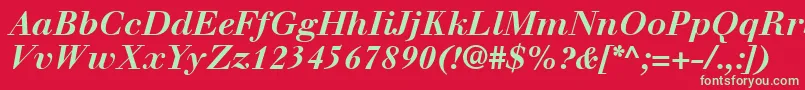 Шрифт WalbaumLtBoldItalic – зелёные шрифты на красном фоне