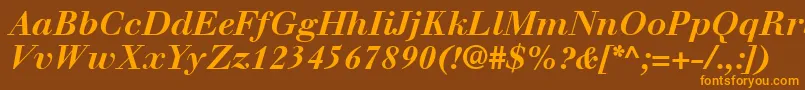 WalbaumLtBoldItalic Font – Orange Fonts on Brown Background