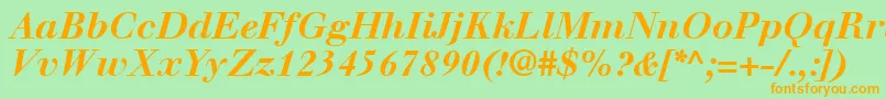WalbaumLtBoldItalic Font – Orange Fonts on Green Background