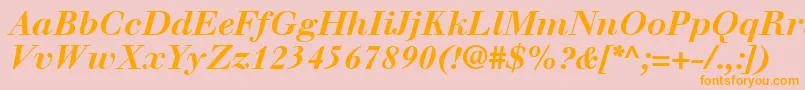 WalbaumLtBoldItalic Font – Orange Fonts on Pink Background